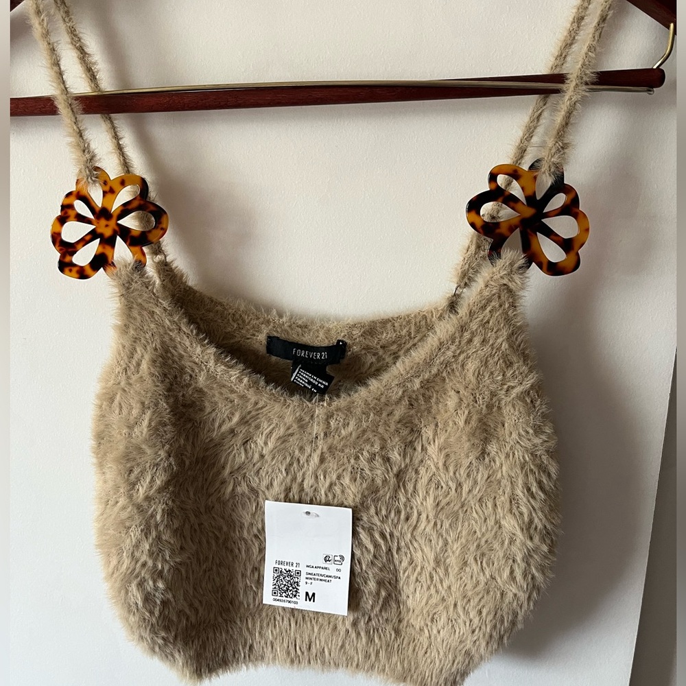 NWT Forever 21 Fuzzy Crop Top